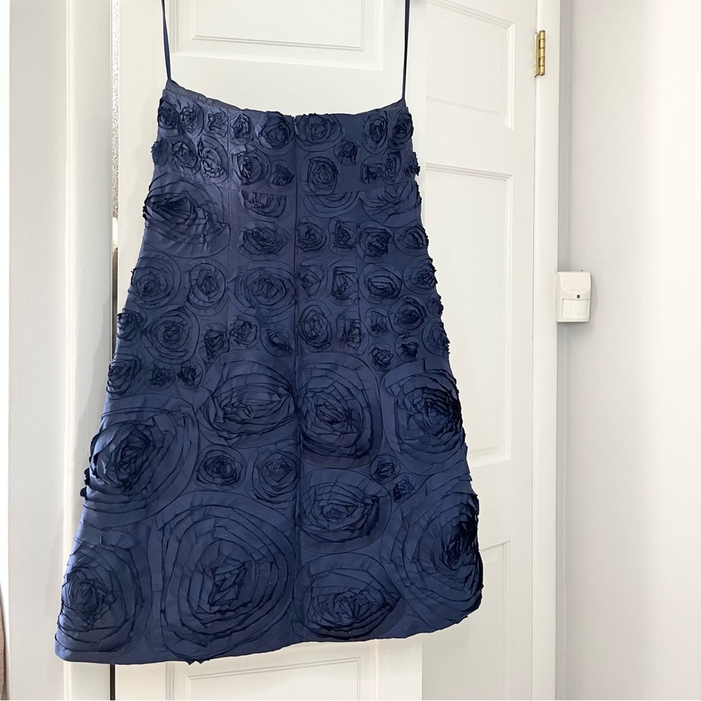 J. Crew Collection Royal Blue Strapless Formal Rose Dress - Picture 4 of 6